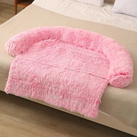 Pet Dog Plush Winter Warm Sofa Cushion (Option: Round Detachable Powder-S)