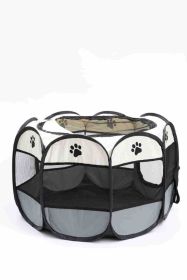 Octagonal Cage Fence Pet Cloth Tent Easy Storage Cat Nest (Option: Gray-S Code)