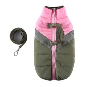 Winter Clothing Cotton Coat Dog Clothes Chest And Back Size Casual Cotton-padded Jacket Pet's Chest-back (Option: Army Green-M)