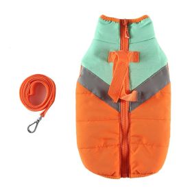 Winter Clothing Cotton Coat Dog Clothes Chest And Back Size Casual Cotton-padded Jacket Pet's Chest-back (Option: Orange-M)