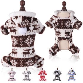 Puppy Clothes Super Soft Coral Fleece Pet Clothes Christmas Outfit (Option: Brown-M)