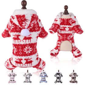 Puppy Clothes Super Soft Coral Fleece Pet Clothes Christmas Outfit (Option: Red-M)