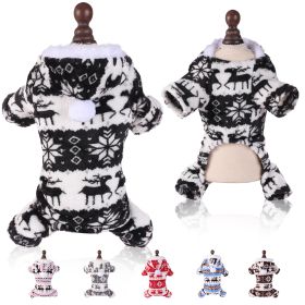 Puppy Clothes Super Soft Coral Fleece Pet Clothes Christmas Outfit (Option: Black-L)